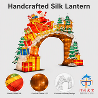 Lanterne en soie LED Père Noël pour décoration extérieure |   Décoration de Noël géante illuminée pour festival