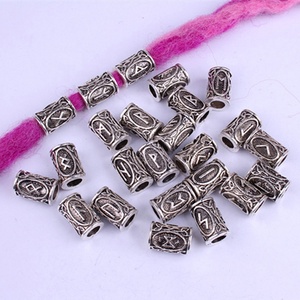 Gran oferta, accesorios de manguito trenzado de <span class=keywords><strong>pelo</strong></span> de runa vikinga de 24 letras para anillos de Rastas, cuentas de <span class=keywords><strong>pelo</strong></span> para trenza sintética - Product Image 1