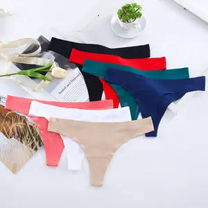 3 Pcs/lot Thong Panties Woman Underwear Lady Seamless Sports T-back Soft  Ice Silk G-string Girl Underpants Set