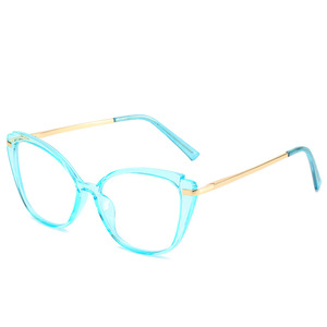 2024 rétro tendance sauvage temples incurvés TR90 unisexe Anti lumière bleue métal charnière chat lunettes cadres - Product Image 5