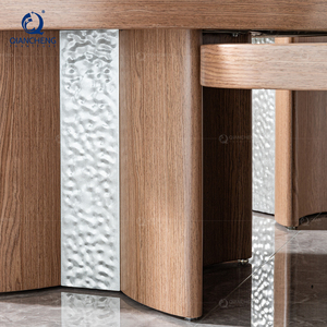 Bán Buôn Độc Đáo Bắc Âu Thiết Kế Sofa Bàn Cà Phê <span class=keywords><strong>4</strong></span> Mảnh Kết Hợp Khách Sạn Đầy Đủ Thép Không Gỉ Hạt Gỗ Bên Trung Tâm Bảng Thiết Lập - Product Image 3