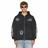 Sweat à capuche zippé Y2K tendance, coupe ample et oversize, en polaire premium, brodé, imprimé vintage personnalisé, pour homme, hiver, haute qualité