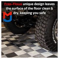 Dalles de sol de garage antidérapantes en PP emboîtables 400*400*18mm / Tapis de sol emboîtables en plastique amovibles pour lavage de voitures