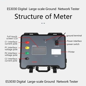 เครื่องทดสอบความต้านทานดินและความต้านทานสายดิน ES3030 เครื่องวัดความต้านทานดินแบบความถี่ไฟฟ้าคู่ป้องกันการรบกวน - Product Image 5