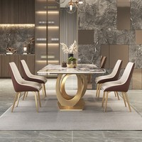 Ensemble table et chaises de salle à manger en métal, style moderne minimaliste et luxueux, avec plateau réglable, idéal pour les petits appartements et usage domestique