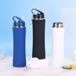 Hiking Camping Portable Vacuum <b>Insulated</b> <b>Bottle</b> 600ml 750ml 304 Stainless Steel Sports Water <b>Bottle</b> Straw Lid With Carabiner - Product Image 1
