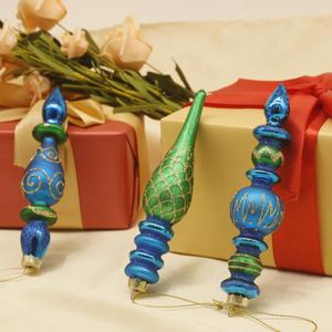 Décoration de Noël artisanale en verre, vente chaude d'usine, ornements de Noël suspendus faits à la main, couleurs personnalisables - Product Image 1