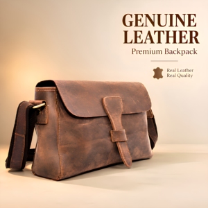 Sac messager en cuir véritable fait main, sac à bandoulière, sac pour ordinateur portable, sac de travail unisexe, sac de voyage, sac de tous les jours, cadeau, cuir vintage - Product Image 1
