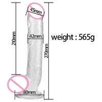 Gros gode féminin simulé avec ventouse Appareil de massage doux pour produits sexuels pour adultes Outil de masturbation pour femmes