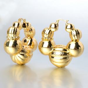 Pendientes de Aro Chapados en Oro de 18k con Bola de Cobre de Alta Calidad, Gran Venta en África, para Mujer - Product Image 3