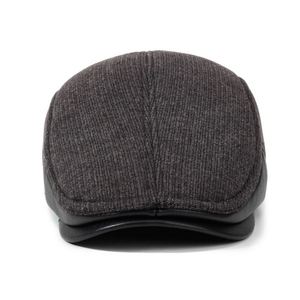 Wholesale Autumn Winter New Arrival Fashion Warm Fleece Lining <b>Flat</b> Top Ivy <b>Cap</b> Earflap Design Beret Hat for <b>Men</b> - Product Image 3