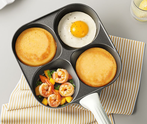 Poêle à frire 4-en-1 en titane antiadhésive avec poignée ergonomique, compatible avec les cuisinières à gaz et les plaques à induction - Product Image 2