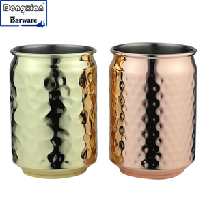 Taza de Cola para Bebidas Frías, Color Cobre o Dorado, Diseño Martillado - Product Image 3