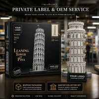 Set de Bloques de Construcción Personalizado de la Torre Inclinada de Pisa, 7652 Piezas, 112 cm de Altura, Modelo de Arquitectura Famosa, Juguete STEM, Marca Privada