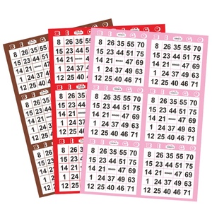 CMYK Custom 75-ball Card Layout 20 <b>Sheets</b> Digital Printing Sale Wholesale Set Bingo Cards Paper - Product Image 1