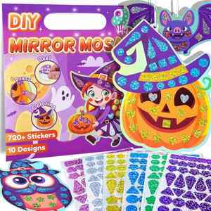 Children Creative Play Handmade Travel Toys DIY Shiny Spark <b>Mirror</b> Coloring Toy 10sets Halloween Mosaic <b>Stickers</b> - Product Image 1
