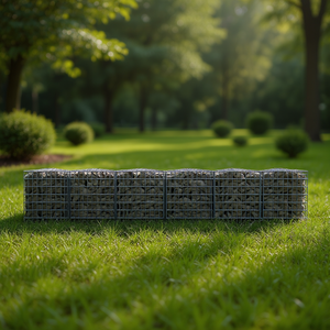 กำแพงกาเบียนเหล็กชุบสังกะสี 177.2x11.8x19.7 นิ้ว สำหรับตกแต่งสวนภายนอก - Product Image 2