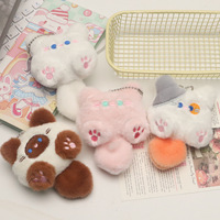 Porte-clés en peluche chat mignon, breloque de sac douce et moelleuse, pendentif animal brodé, décoration de sac à dos, cadeau d'anniversaire pour femmes et filles