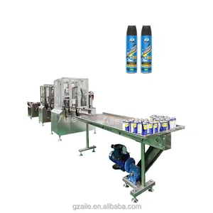 Ligne de production automatique de pulvérisation d'aérosol à grande vitesse et productivité pour la fabrication de spray cosmétique de pulvérisation corporelle