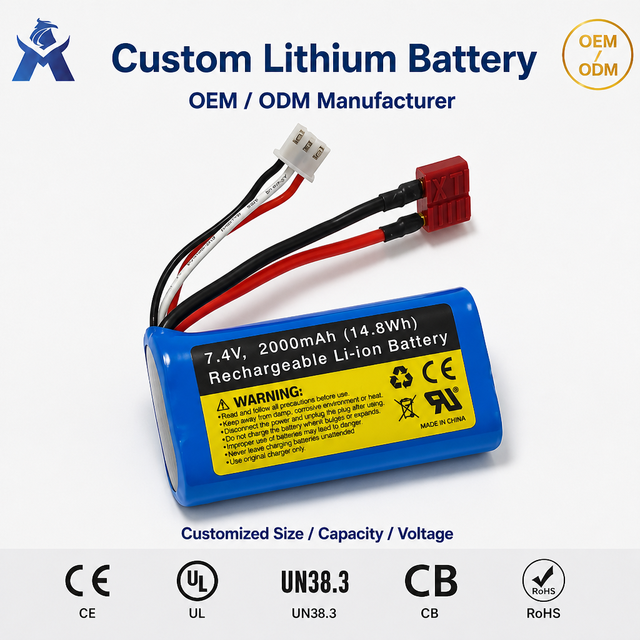 7.4V 18650 Battery Pack 2000mAh Rechargeable Li-ion With JST Connector for Speaker Barcode Scanner Wholesale