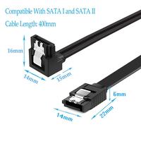Cable de datos SATA de 90 grados, ángulo recto, SATA III, 6,0 Gbps, negro con bloqueo para unidades HDD, SSD, CD y DVD, 1 unidad
