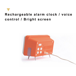 Nhà Thông Minh LED Hiển Thị Màu Xanh Răng Âm Thanh Trẻ Em Điện Tử Báo Động Cock Nhiệt Kế Cạnh Giường Câm Ánh Sáng Ban Đêm Đồng Hồ - Product Image 5