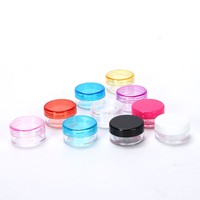 Pot en plastique PS vide pour crème cosmétique, 3ml 5ml, avec logo personnalisé, pot à paillettes, mini pot, échantillon gratuit en gros