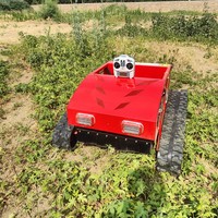 Cortacésped Robótico con Orugas de Goma, Cortacésped a Gasolina Autopropulsado con Control Remoto para Jardín en Venta