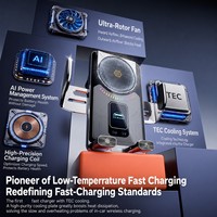 Meilleures ventes d'accessoires automobiles, refroidissement semi-conducteur AI, charge ultra-rapide, chargeur sans fil pour voiture 15W avec lumière RGB, ventilateur ultra-rotatif