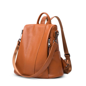 Bolso de cuero genuino a la moda y moderno, tipo cesta, de un solo hombro, bandolera, para mujer. - Product Image 1