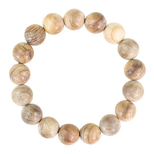 Golden Nanmu Wood <b>Bracelet</b> 12mm 17 Beads Natural Fragrance Religious Ceremony Unisex Chinese Style Jewelry - Product Image 5