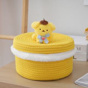 Organisateurs de dessin animé en corde de coton Stockage à domicile Collations de bureau pliantes Cadeaux Seaux Sacs Cartoon Kids Sanrio Melody Panier de rangement - Product Image 4