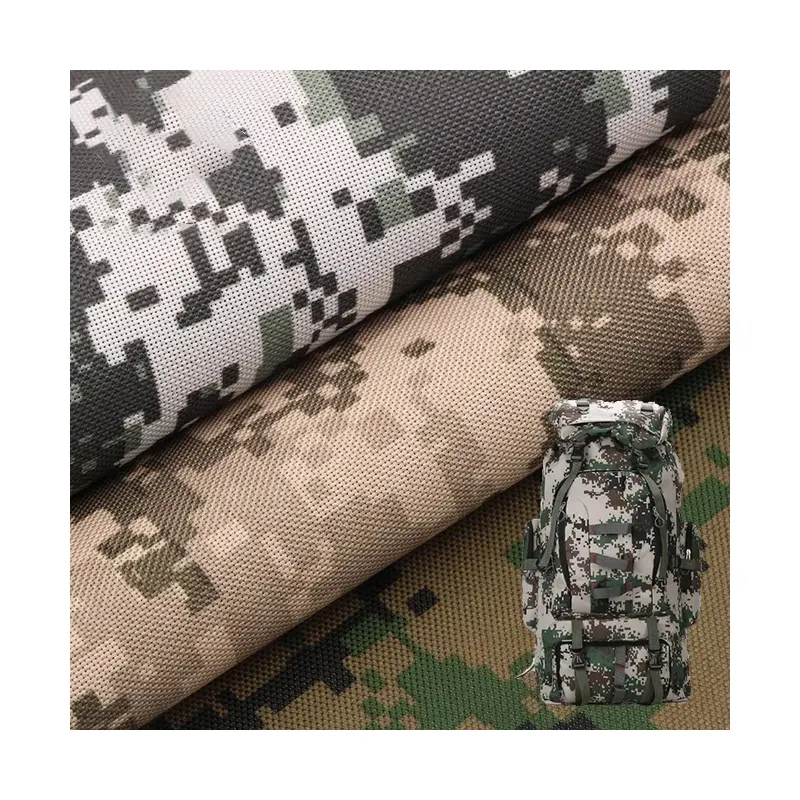 100% polyester PVC coating bag material plain woven 900D oxford digital printing camo fabric for bags