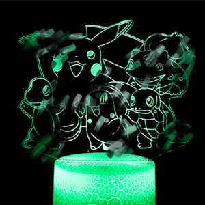 <span class=keywords><strong>Lampe</strong></span> <span class=keywords><strong>de</strong></span> <span class=keywords><strong>Chevet</strong></span> Illusion 3D LED Tactile <span class=keywords><strong>Pikachu</strong></span> Animal, 16 Couleurs, Veilleuse Visuelle USB pour Enfants et Bureau - Product Image 4