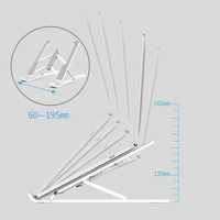 Support pliable et portable pour ordinateur portable, réglable en hauteur sur 6 niveaux, support pour ordinateur portable