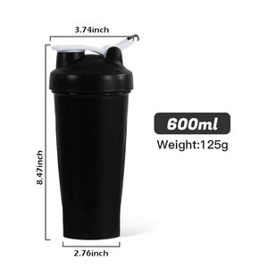 Botellas Mezcladoras de Plástico Personalizadas con Logotipo de 600 ml para Gimnasio, Botellas Mezcladoras de Proteína, Vasos Mezcladores Personalizados - Product Image 4