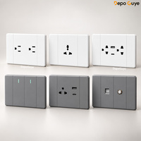 Prise murale en plastique mince de type 118 standard US, double prise de courant AC 10A 15A avec chargeur USB pour la maison