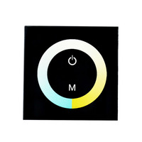 Contrôleur intelligent tactile à 86 panneaux, deux couleurs, en verre, pour LED, avec variateur de température et de luminosité