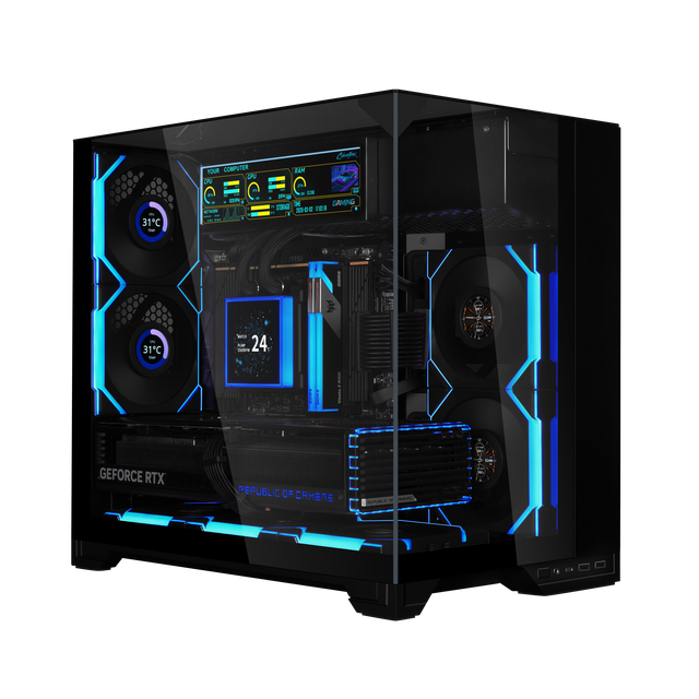 LIANLI Bauhaus O11 VISION-M black Seaview Room Chassis MicroATX Full Tower Three-sided Acrylic Panoramic in Stock