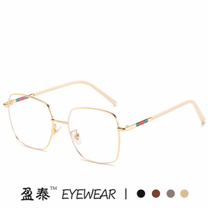 แว่นตากรอบโลหะทรงเหลี่ยม ป้องกันแสงสีฟ้า เลนส์ PC กรอบเต็ม สำหรับทุกเพศ - Product Image 2