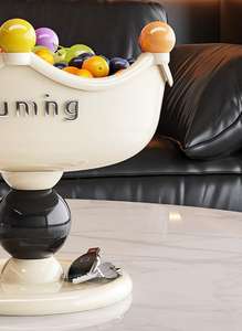 Plato de Drenaje para Frutas, Plato de Dibujos Animados para Niños, Plato de Almacenamiento de Frutas Secas, Plato de Caramelos con Base Alta para Sala de Estar - Product Image 6