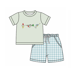 ชุดเสื้อผ้าพิมพ์ลายเป็ดสีเทาสำหรับเด็กผู้ชายชุดฤดูร้อน BSSO1619บูติกออกแบบได้ตามต้องการ - Product Image 6