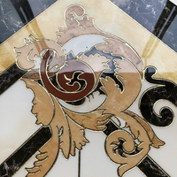 Carreaux de sol en porcelaine effet cristal doré motif floral 600x600 et 800x800 à vendre