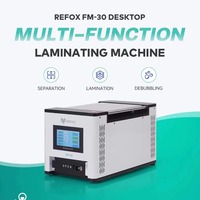 Machine à plastifier de bureau 3 en 1 REFOX FM-30, séparateur d'écran LCD et éliminateur de bulles, compresseur d'air et pompe à vide intégrés