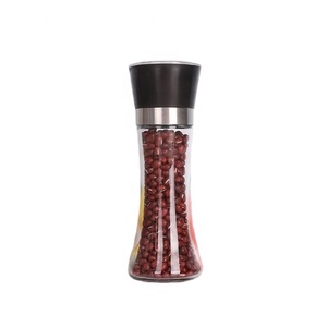 <span class=keywords><strong>Moulin</strong></span> à sel et à poivre manuel réglable <span class=keywords><strong>de</strong></span> 200ml broyeur d'épices et <span class=keywords><strong>de</strong></span> poivre en plastique à corps en verre transparent - Product Image 1