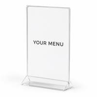 Exhibidores Acrílicos Personalizados, Soporte Vertical para Menús con Base Estable para Restaurantes, Cafeterías y Mostradores de Venta Minorista