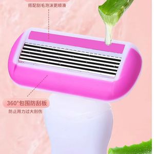 Women's Razor Stainless Steel Blade Pink Manual Hair <b>Removal</b> Underarm Leg Shaving Tool With Case - Product Image 2