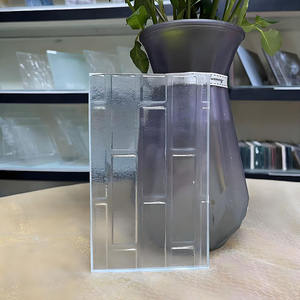 Art décoratif Texture translucide en <span class=keywords><strong>relief</strong></span> Verre trempé Original décoratif Fenêtre de porte Verre à motif fusionné de couleur claire - Product Image 5