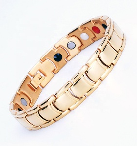 Benutzer definierte Bio Healing Stones Armbänder Paare Magnetischer Edelstahl Fern infrarot Germanium Magnetisches Schmerz linderung armband - Product Image 4