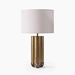 Lampe de table Tiworld avec base en métal doré, ampoule LED E27, commande par interrupteur, pour salon et chambre à coucher - Product Image 2
